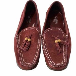 Oh...Deer loafers suede leather burgundy size:71/2